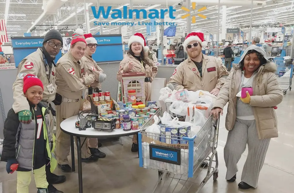 Ghostbusters Virginia spreading holiday cheer and full tummies with Feed More and Walmart