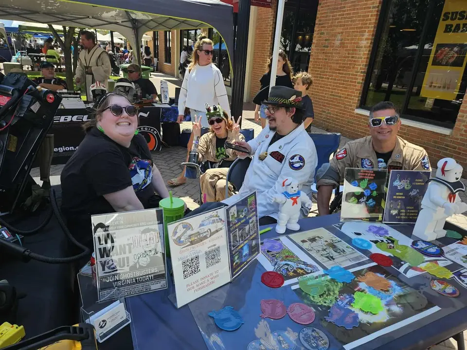 Ghostbusters Virginia members hamming it up at an event