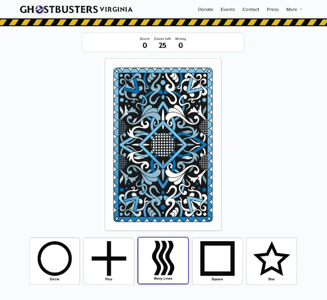 Zener Test game screenshot